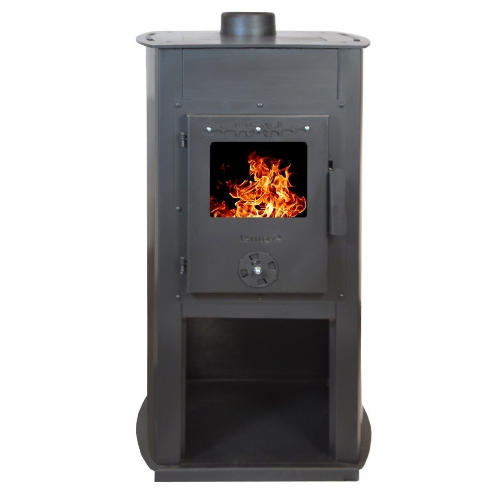 Pachet soba pe lemn Termax Armonia, 8.45 kW, randament 80.36%, 55 m², Maro, set accesorii, aspirator cenusa si suport lemne foc metalic Termax M [6]