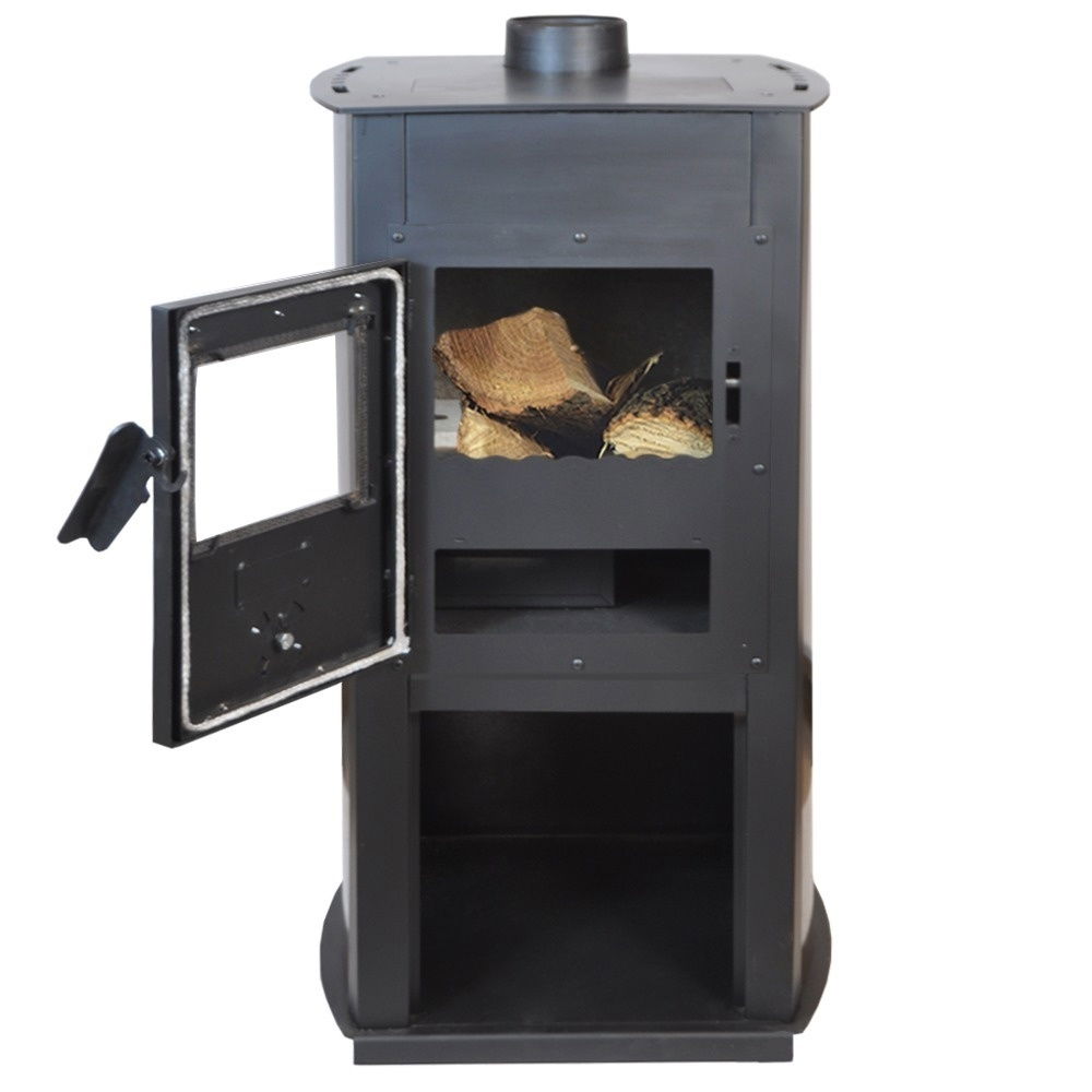 Pachet soba pe lemn Termax Armonia, 8.45 kW, randament 80.36%, 55 m², Maro, set accesorii, aspirator cenusa si suport lemne foc metalic Termax M [5]