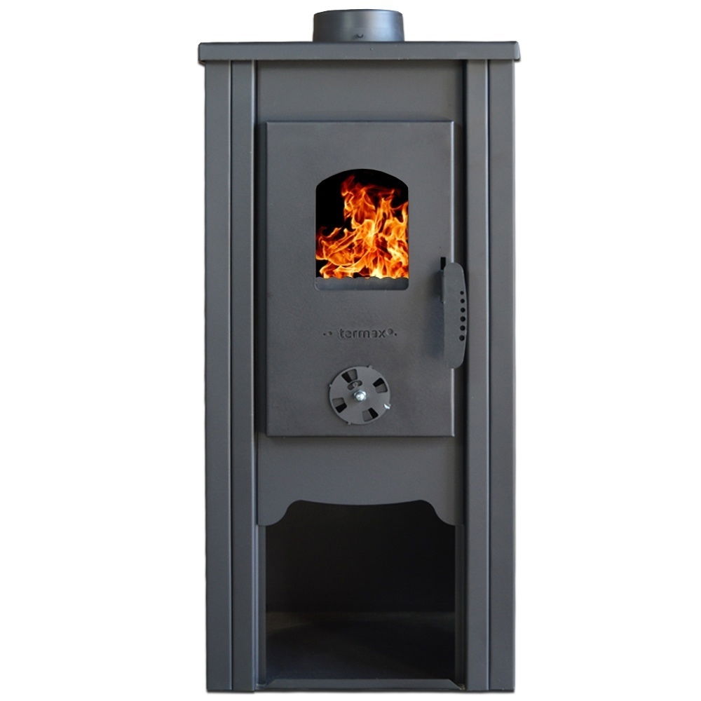 Pachet soba pe lemn Termax Bucur, 6.11 kW, randament 86.49%, 40 m², Rosu, set accesorii, aspirator cenusa si suport lemne foc metalic Termax M [3]