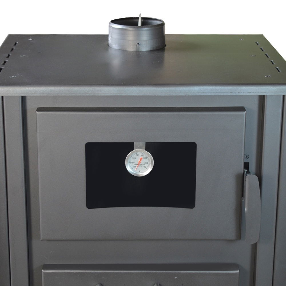 Pachet soba pe lemn Termax Doina, 12.2 kW, randament 84.17%, 80 m², cuptor de gatit integrat, Rosu, set accesorii, aspirator cenusa si suport lemne foc metalic Termax XL [7]