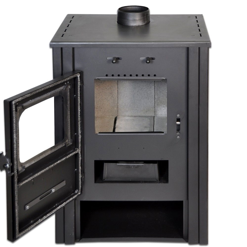 Pachet soba pe lemn Termax Haiduc, 7.02 kW, randament 85.74%, 45 m², Rosu, set accesorii, aspirator cenusa si suport lemne foc metalic Termax XL [6]