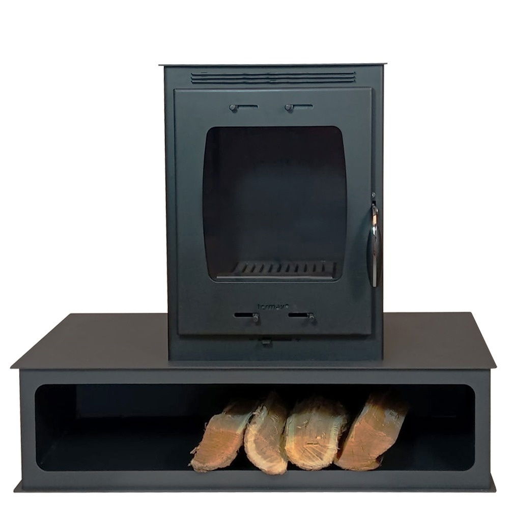 Pachet soba pe lemn Termax Mina, 9.47 kW, randament 84.32%, 60 m², spatiu depozitare lemne, Negru, set accesorii si aspirator cenusa [6]