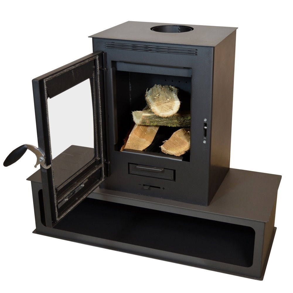 Pachet soba pe lemn Termax Mina, 9.47 kW, randament 84.32%, 60 m², spatiu depozitare lemne, Negru, set accesorii si aspirator cenusa [4]