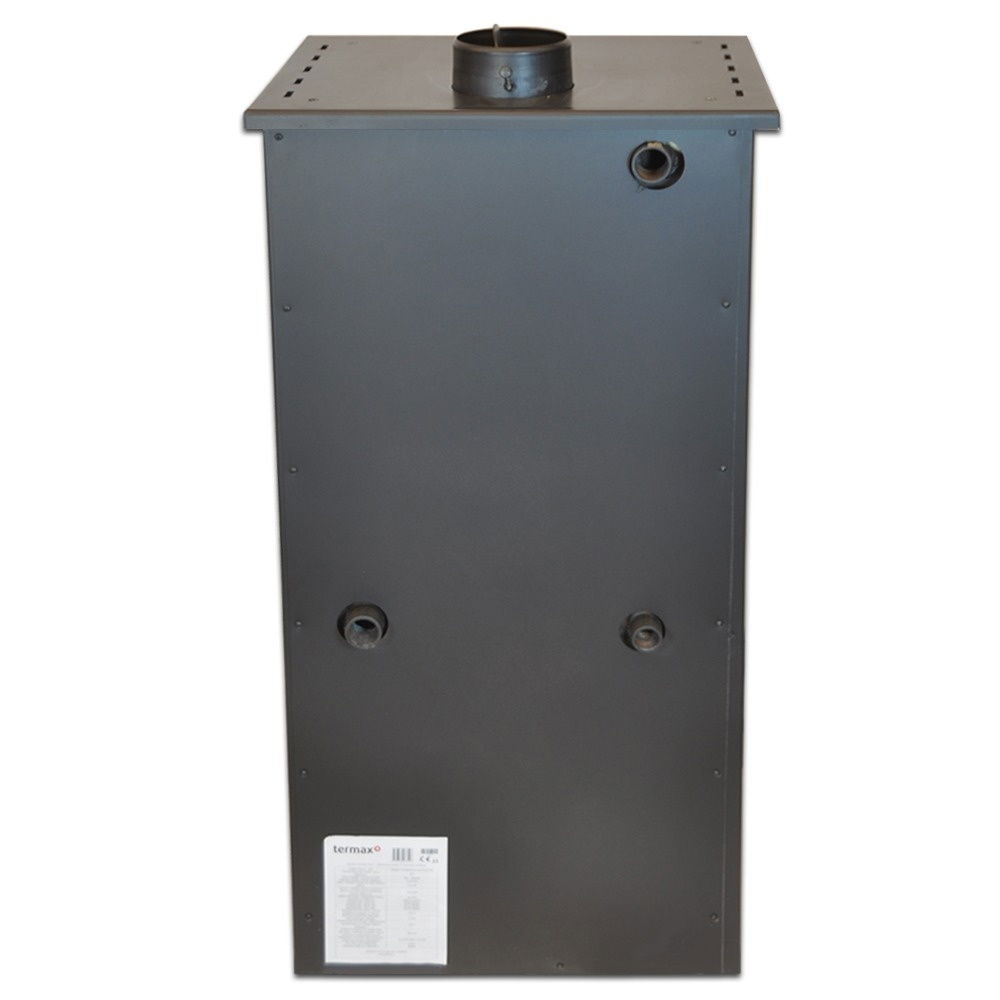 Pachet termosemineu pe lemn Termax Thermis, 24.43 kW, randament 85.10%, 155 m², Bej si suport lemne foc metalic Termax M cu design vertical si robust, 50 x 40 x 36 cm [6]