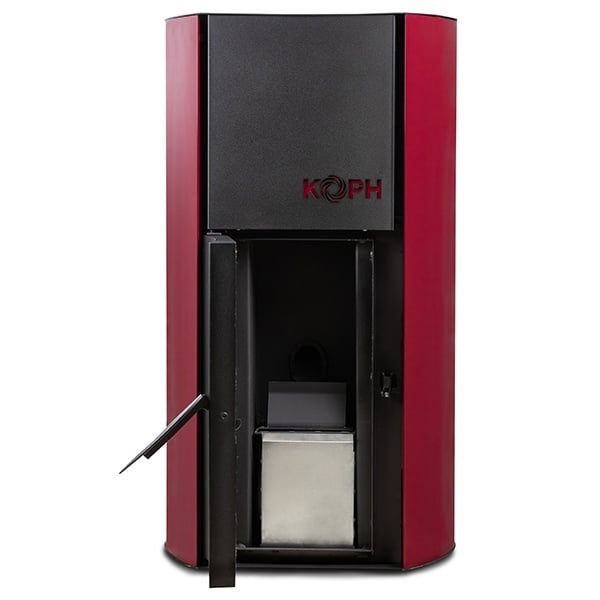 Termosemineu pe peleti KOPH PM 25 kW Fiama pentru 160 mp, cu buncar 25 kg, pompă recirculare și vas expansiune incluse. Eficiență, confort și design elegant Bordo. [3]