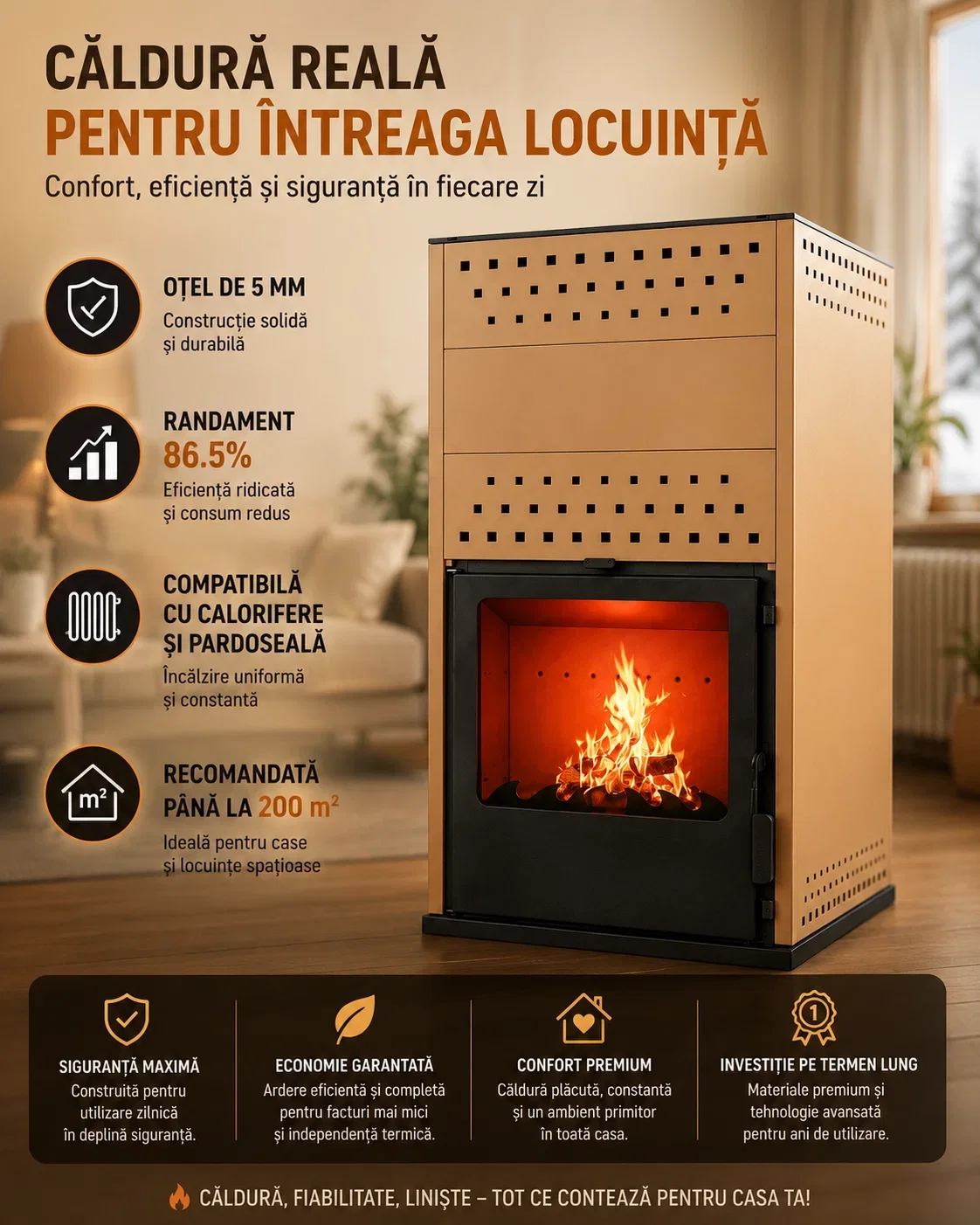 Pachet Termosobă pe Lemne 18.4 kW cu Calorifere , Boiler și Pompă | Kit Încălzire Centrală [3]