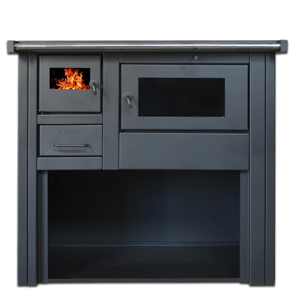 Pachet Termosoba pe lemne Herainstal Vatra Aluminium Bordo 12.05 kW cu 40 elementi aluminiu 600 mm [3]