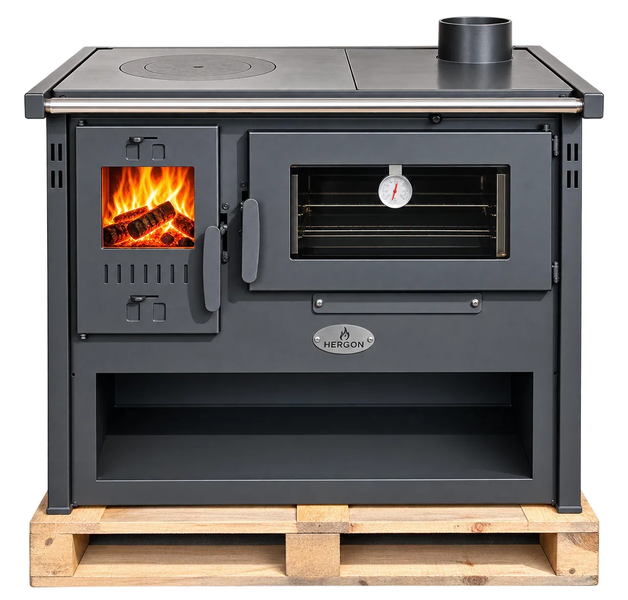 Pachet termosobă pe lemne 12,2 kW cu cuptor – Hergon Calor 12 - include kit evacuare si conexiuni [3]