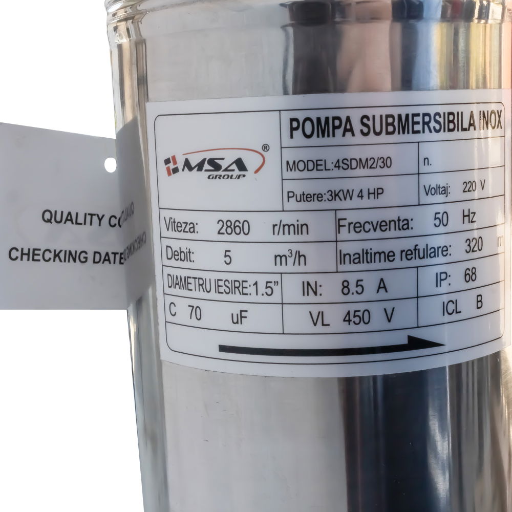 Pompa submersibilă 3KW 320m 4SDM2/30 pentru puțuri adânci [3]