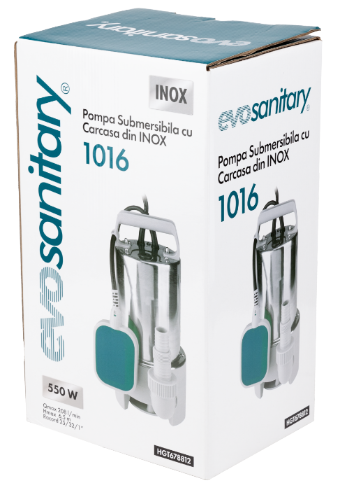 Pompă submersibilă apă murdară 1100W inox EvoSanitary 1016 [2]