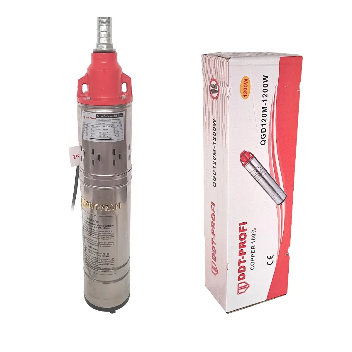 Pompa Submersibila 1200W Inox, 120m, 3 m³/h, Bobinaj Cupru [2]