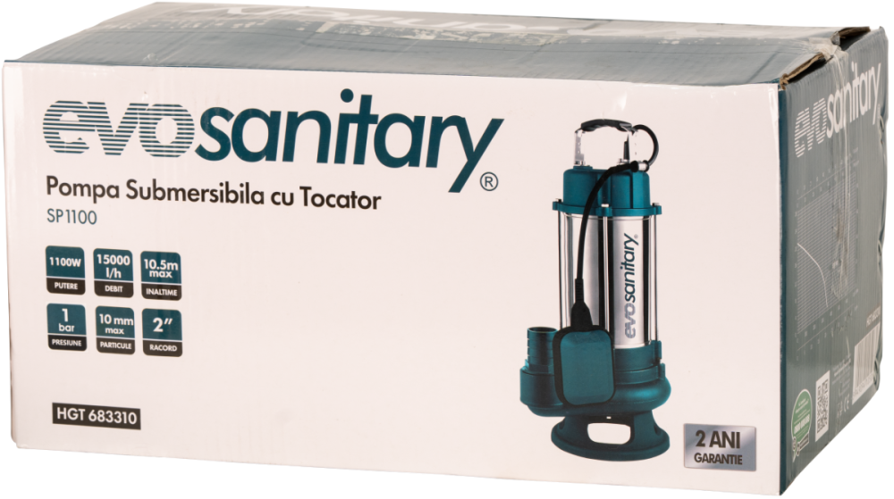 Pompă submersibilă cu tocător 1100W EvoSanitary WQD10-15-1.1 [2]