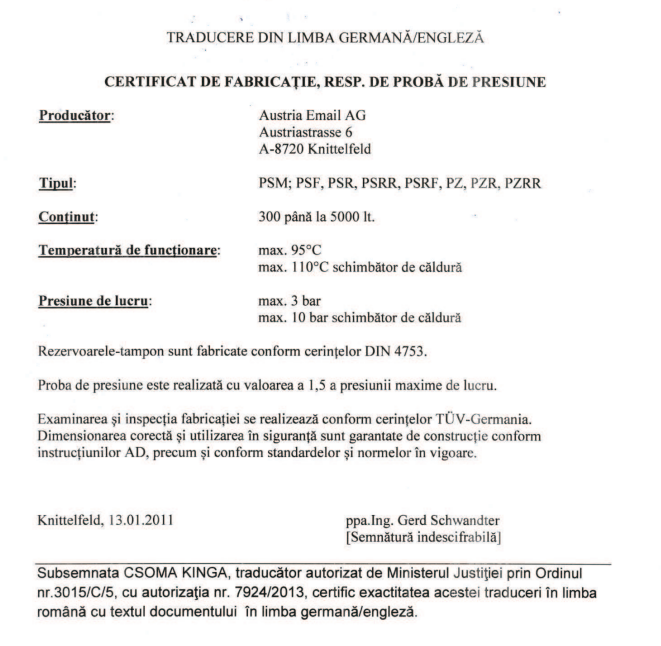 Puffer Austria-Email PSM 1000 L, rezervor tampon fără serpentină | Sisteme încălzire [2]