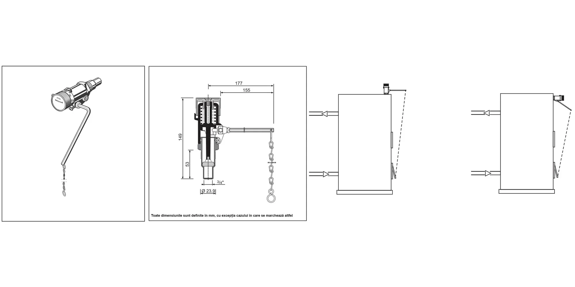 Regulator Tiraj cu Lanț Resideo Braukmann 30-90°C [2]