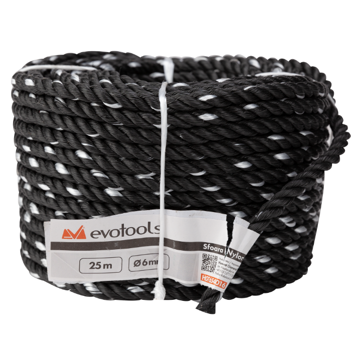 Sfoară Nylon 100% – 6 mm x 25 m | Rezistentă și durabilă [1]