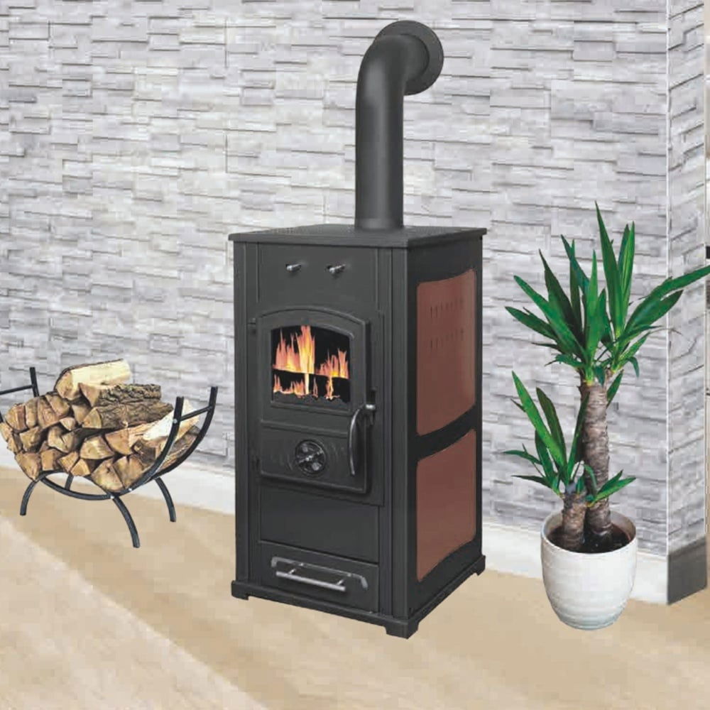 Sobă pe lemne Termax Bunica 8.45 kW – fontă masivă, maro [9]