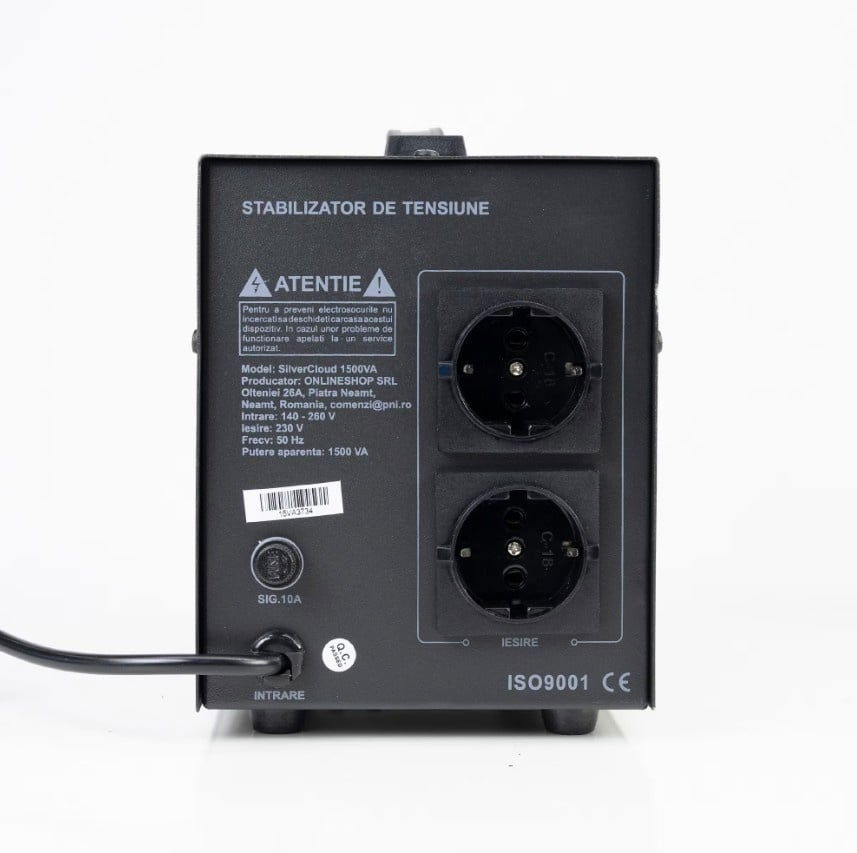 Stabilizator de tensiune SilverCloud K1500VA – 900W, 2 prize [4]