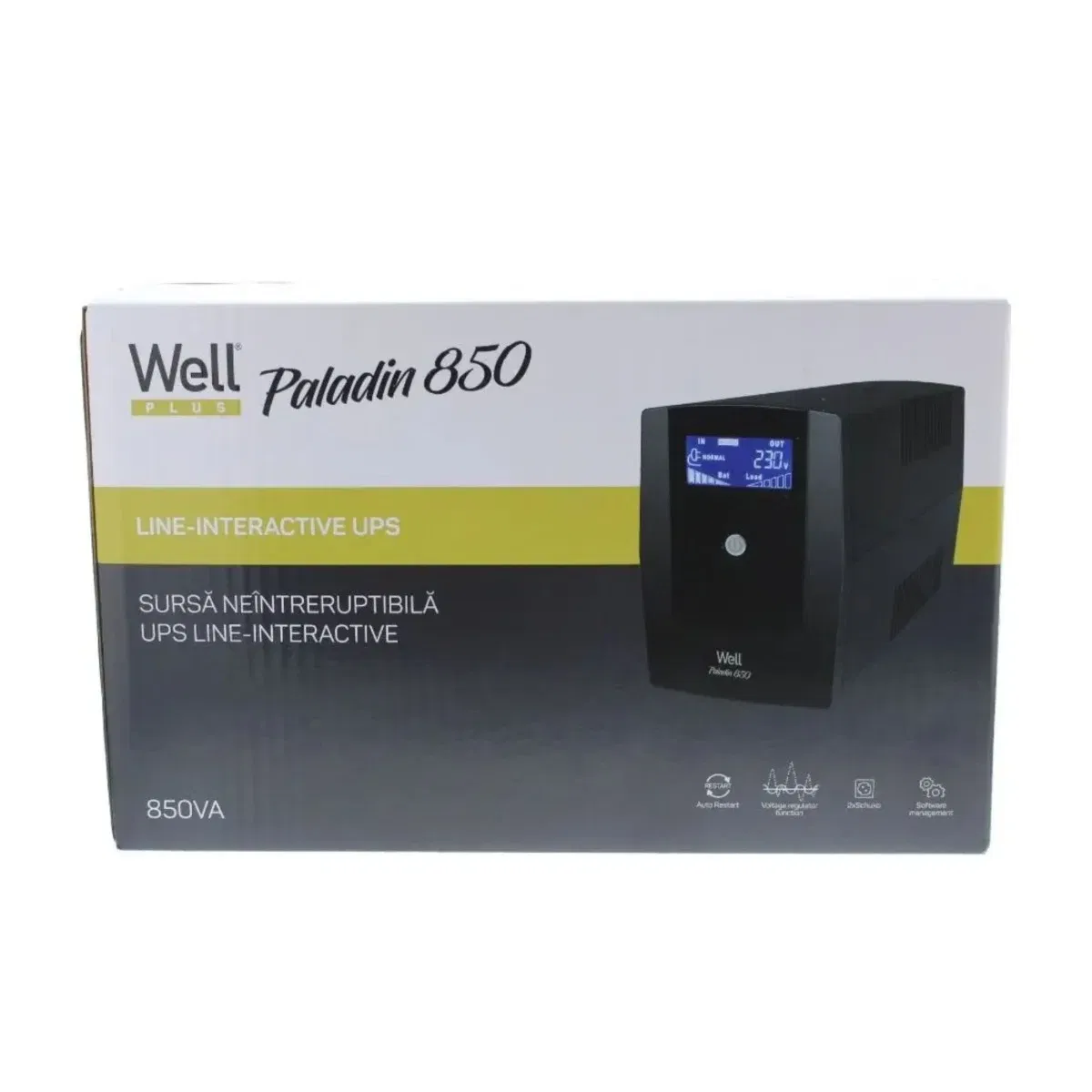 UPS WELL Paladin 850VA / 510W Line Interactive – LCD, AVR, 2 Prize [2]