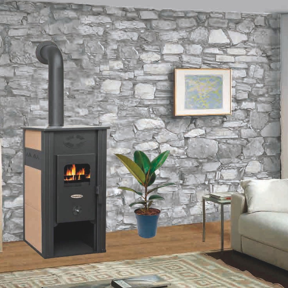 Termosemineu pe lemn Termax Thermis, 24.43 kW, randament 85.10%, 155 m², Bej [3]