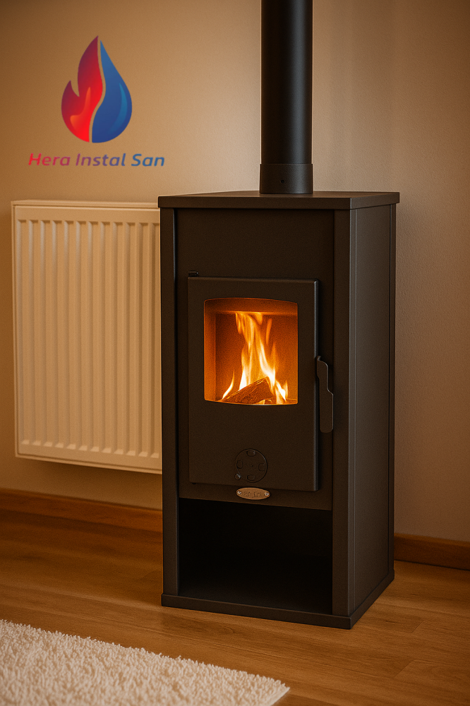 Termosobă pe lemne 13.1 kW cu manta de apă 16 L și randament 74.7%. Încălzește până la 80 m². Ideală pentru locuințe și spații publice. Comandă acum! [2]