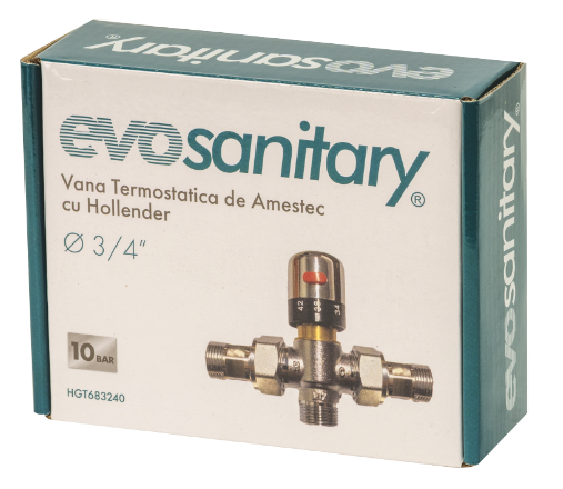 Vana termostatică de amestec 3/4” Evosanitary – control precis al temperaturii [2]