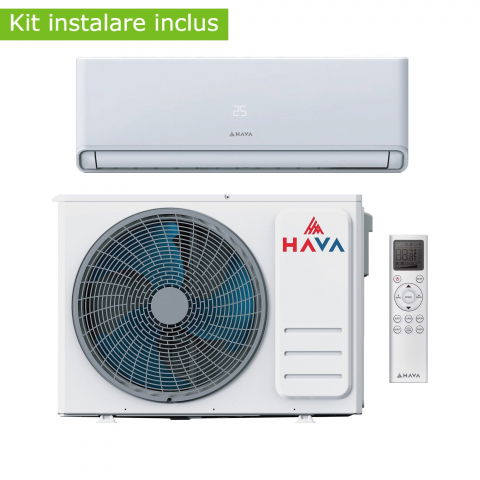 Ventilatie si climatizare - Aer conditionat Hava Smart Plus, Wi-Fi, 9000 BTU, clasa energetica A++, cu kit de instalare inclus