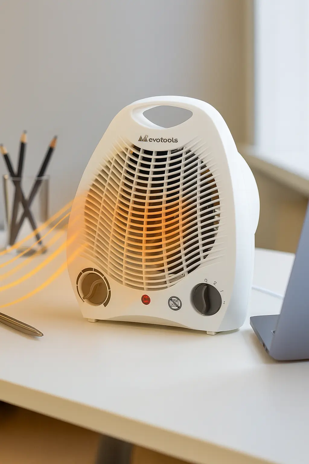 Ventilatie si climatizare - Aeroterma electrică Evotools 2000W, 2 trepte de putere, termostat reglabil, protecție supraîncălzire, funcție aer rece