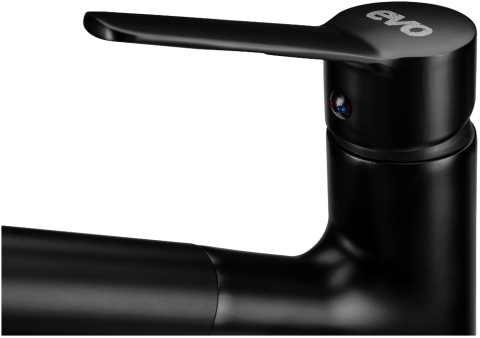 Baterie lavoar Evosanitary negru mat – inox 305, duș extractibil [3]