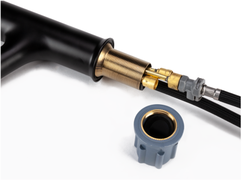 Baterie lavoar Evosanitary negru mat – inox 305, duș extractibil [4]