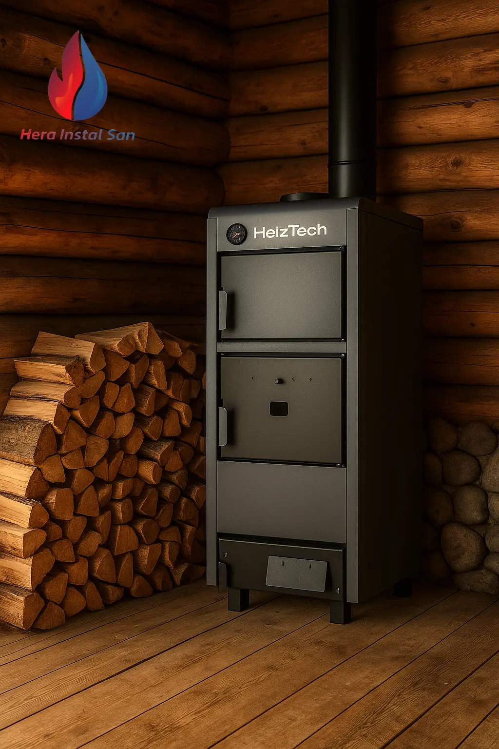 Cazan pe lemne Heiztech PMSBM38B – 37 kW, oțel 5 mm [1]