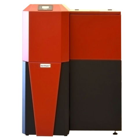 Centrala mixtă lemn/peleti Termax Tera 28 kW – 185 mp, buncar 95 kg, eficiență 92% [5]