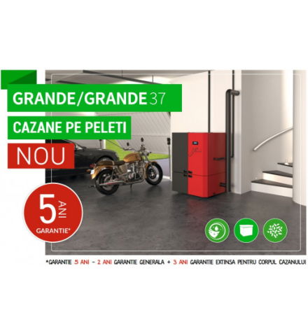 Cazan compact pe peleți GRANDE R-C 28 kW din oțel – randament >92% [1]