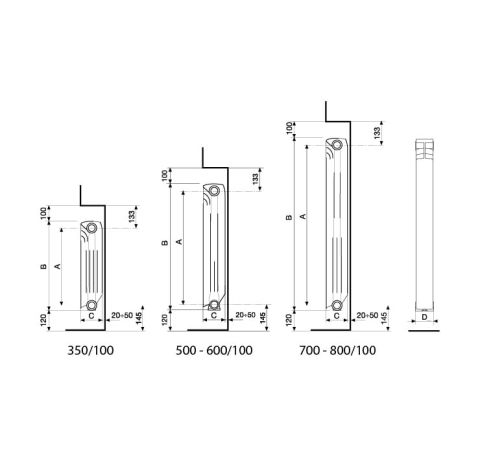 Element radiator FONDITAL Exclusivo D3 600 – Aluminiu, Italia [4]
