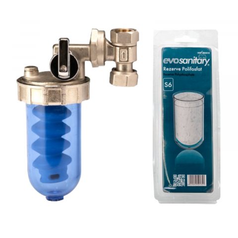 Pachet Filtru Anticalcar + 6 Rezerve Polifosfat | Protecție Instalații