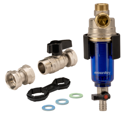 Fitinguri si armaturi - Filtru Antimagnetita cu Vas Transparent, Sita Inox si Purjare