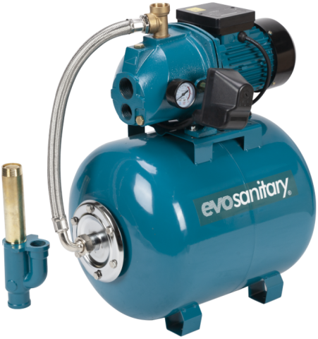 Pompe de suprafata/hidrofoare - Hidrofor cu Ejector JET MQ 370D – EvoSanitary, 750 W, 50L
