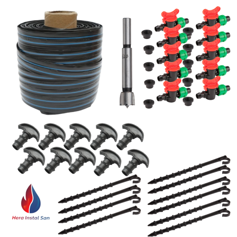 Sisteme de irigații si accesorii - Kit bandă de picurare 100 m – irigare eficientă pentru solarii și grădină