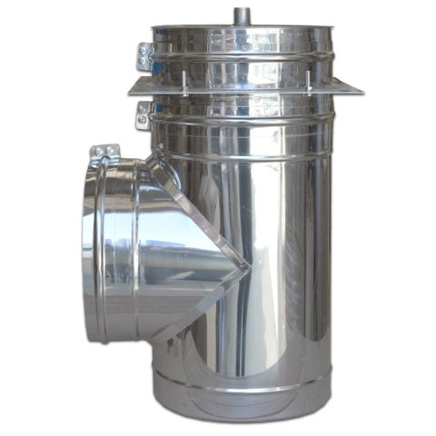 Kit exterior cos fum dublu perete izolat cu vata minerala bazaltica 40 mm, L, Ø200mm [1]