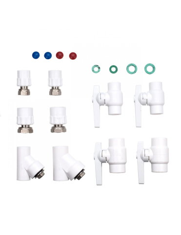 Fitinguri si armaturi - Kit PPR 10 buc AQUAPLAST – Set montaj centrală murală