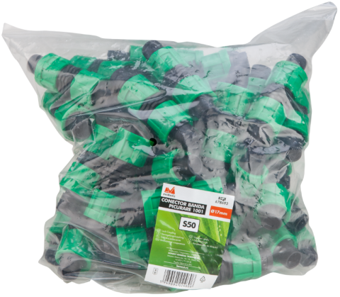 Mufă bandă picurare 16-17 mm EvoTools, conector îmbinare tub picurare – set 20 bucăți [1]