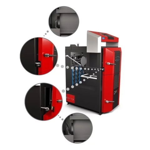 Pachet cazan pe lemne ATTACK DPX 25 kW – gazeificare, randament 91%, manta apă 100L, boiler 100L inclus [2]