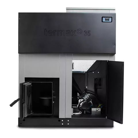 Pachet centrala cu peleti Termax ECO GRI 35 kW, 220 mp, buncar peleti 130 kg, diametru cos fum ⌀80 mm, volum apa 95 litri [3]