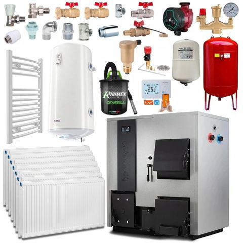 Centrale termice pe pelet - Centrala Mixtă 35 kW Pachet Complet | 230 mp