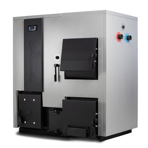 Pachet centrala mixta lemn/pelet Termax Combo 35 kW, volum manta apa 122 litri, Grup siguranta, Stabilizator tensiune, Termostat inteligent KOPH I302 si Aspirator cenusa 1000 W [1]