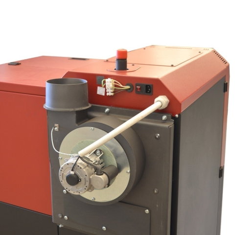 Pachet centrala mixta lemn/pelet Termax Tera 28 kW, 185 mp, buncar peleti 95 kg, volum manta apa 75 litri, diametru cos Ø120 mm [4]