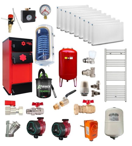 Centrale termice pe lemn - Pachet centrală pe lemn KOPH ECO 40 kW – încălzire completă 250 m²