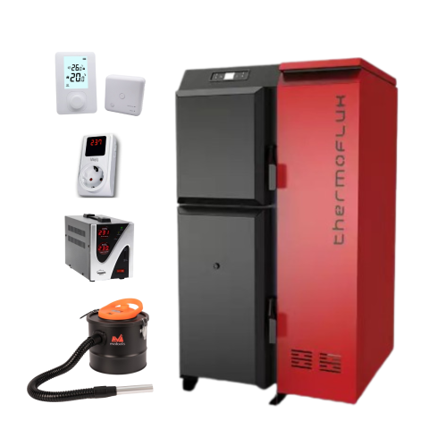 Centrale termice pe pelet - Pachet cazan pe peleți THERMOFLUX PELLING cu termostat Wi-Fi
