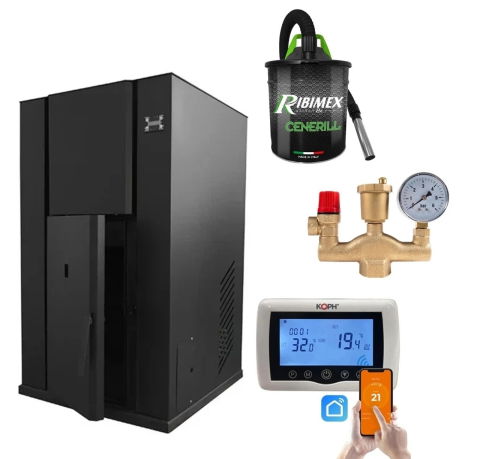 Centrale termice pe pelet - Pachet Centrală Peleți 40 kW KOPH PM + Termostat WiFi + Accesorii