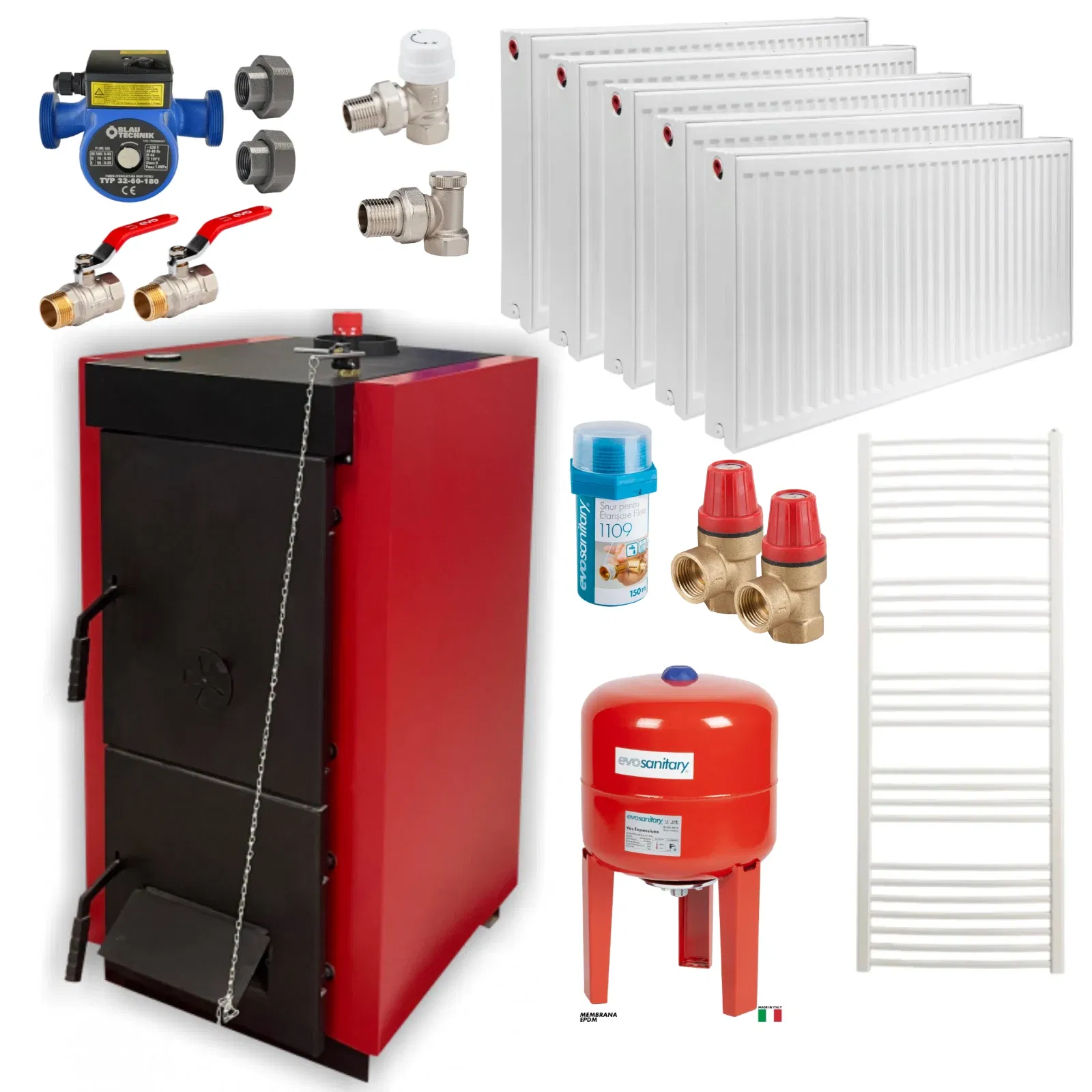 Surse de încălzire - Centrală pe combustibil solid Woody SB FC 25 kW – Pachet complet pentru locuințe 100–140 mp