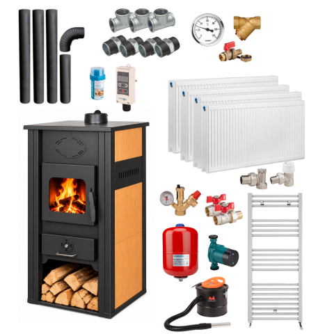 Termosobe pe lemne - Pachet termosobă pe lemne 24,43 kW + calorifere | Herainstal
